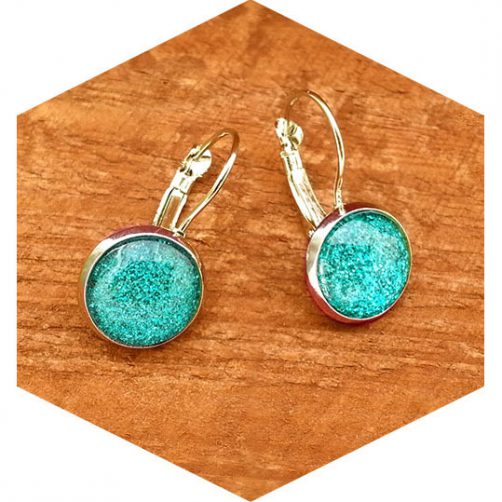 Green Sparkly Earrings